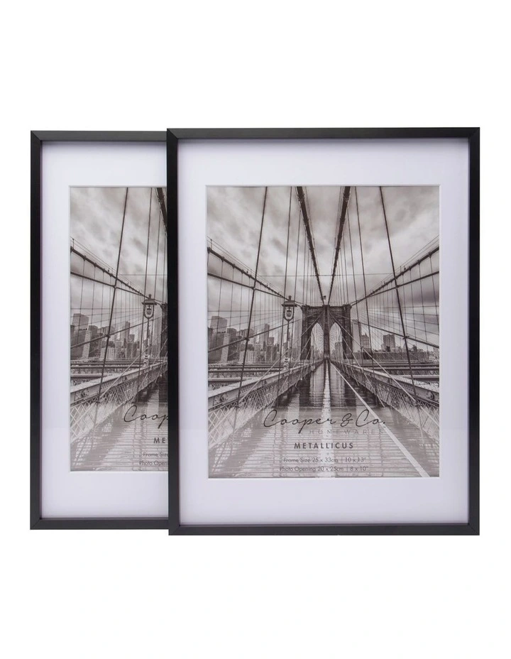 Set of 2 10x13 Matt to 8x10 Photo Frames in Black
