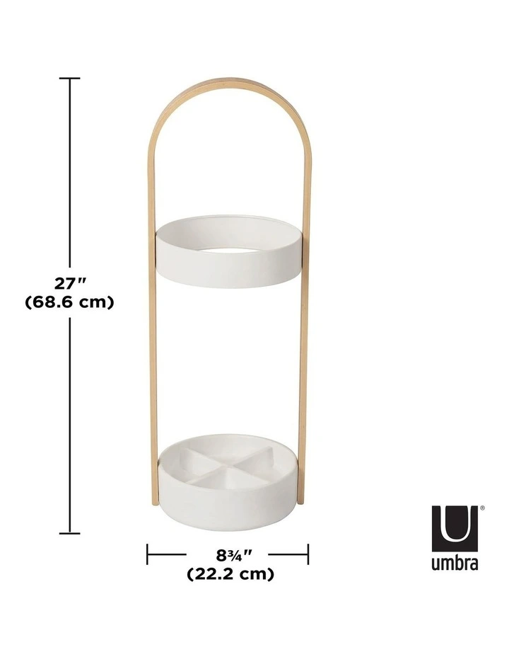 Bellwood Umbrella Stand 22x24x68cm in White/Natural