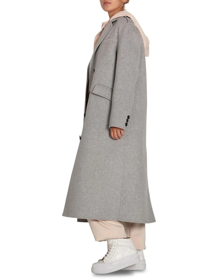 Tainted Love Longline Coat in Grey Marle