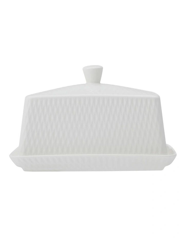 Basics Diamonds Butter Dish Gift Boxed in White