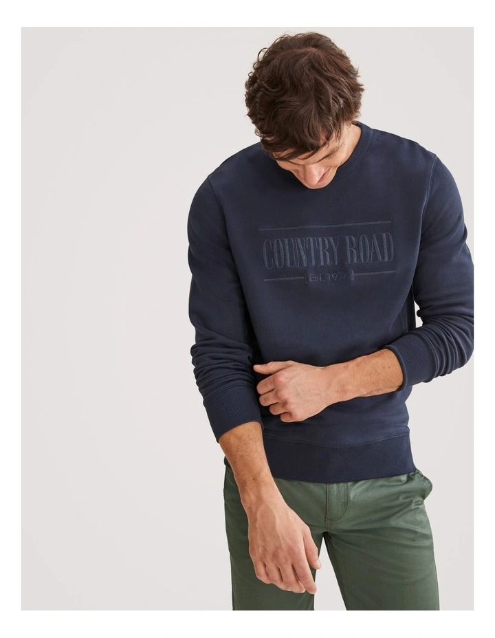 Verified Australian Cotton Heritage Sweat in Navy