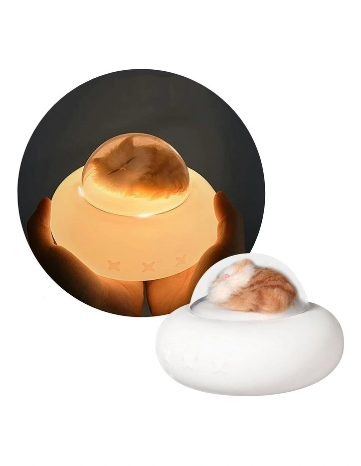 Rechargeable Pet Spaceship Shaped Touch Control Night Lamp