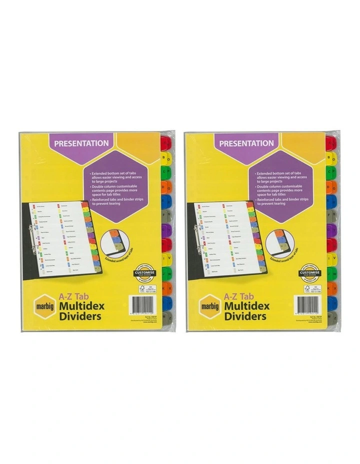 Marbig A-Z Tab Manilla Multidex A4 Dividers
