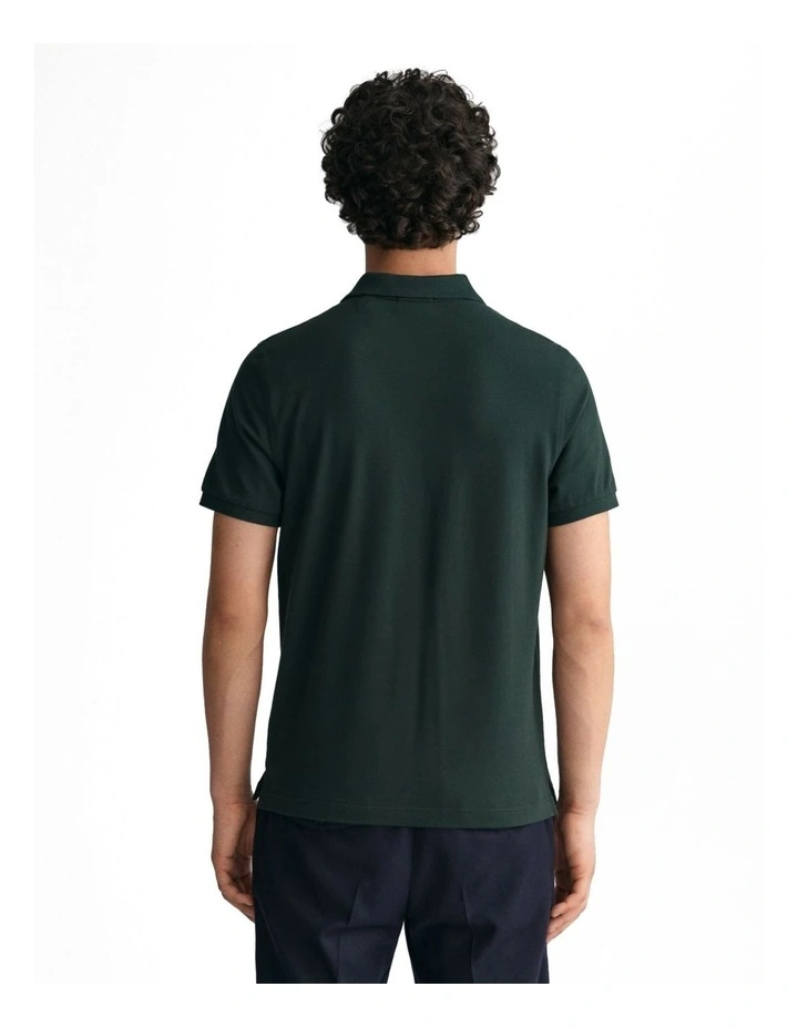 Regular Fit Shield Pique Polo Shirt in Tartan Green