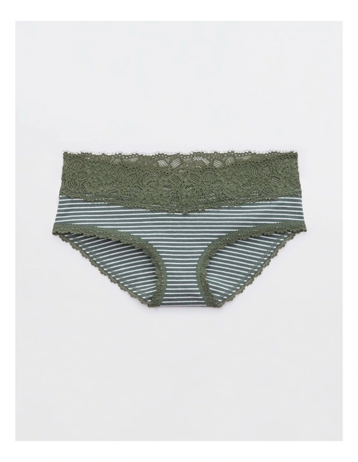 Superchill Cotton Eyelash Lace Boybrief Underwear in Olive