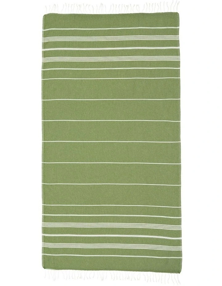 Thin Turkish Towel in Green Nature