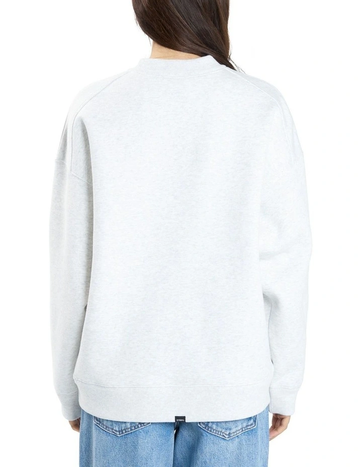 Full Ride Cocoon Panel Crew in White Marle