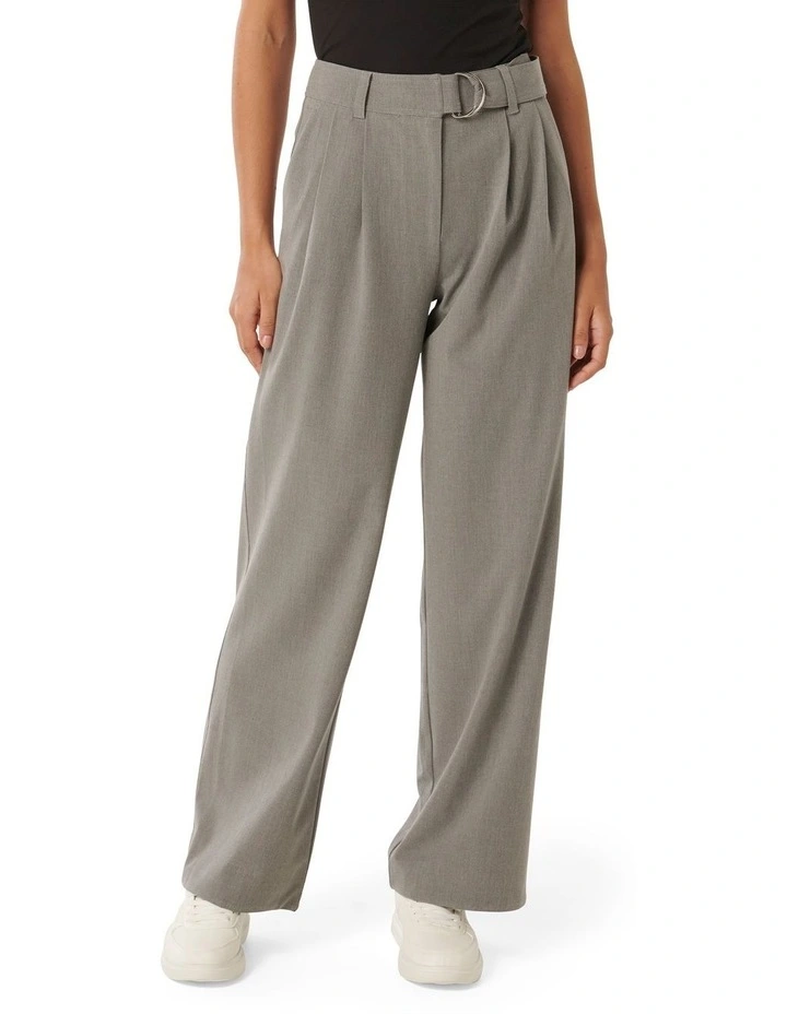 Wilda Belted Wide Leg Pants in Grey