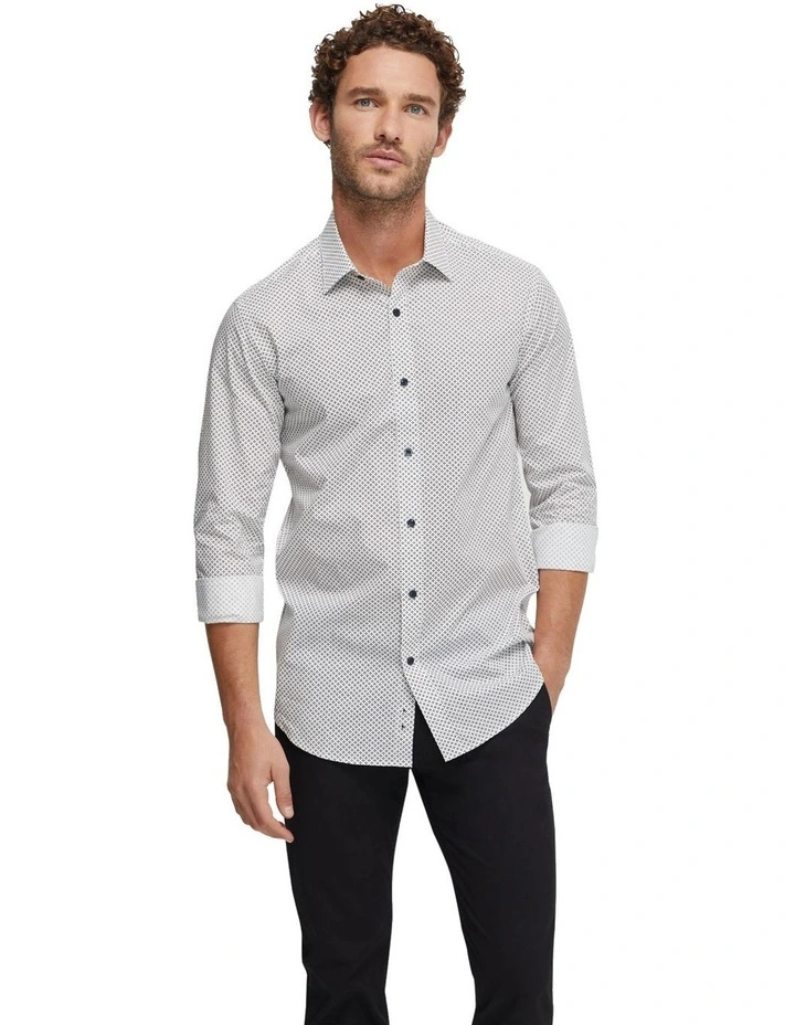 Beckton Printed Shirt in Black Print