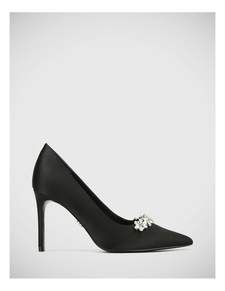 Starry Recycled Satin Pump in Black