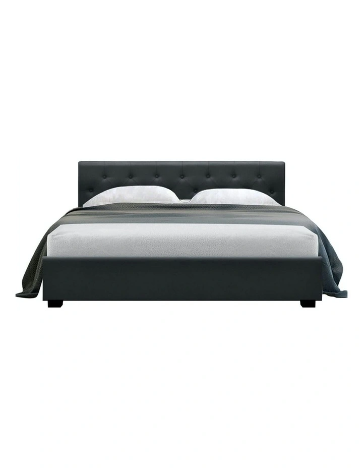 Vila Gas Lift Queen Bed Frame in Charcoal