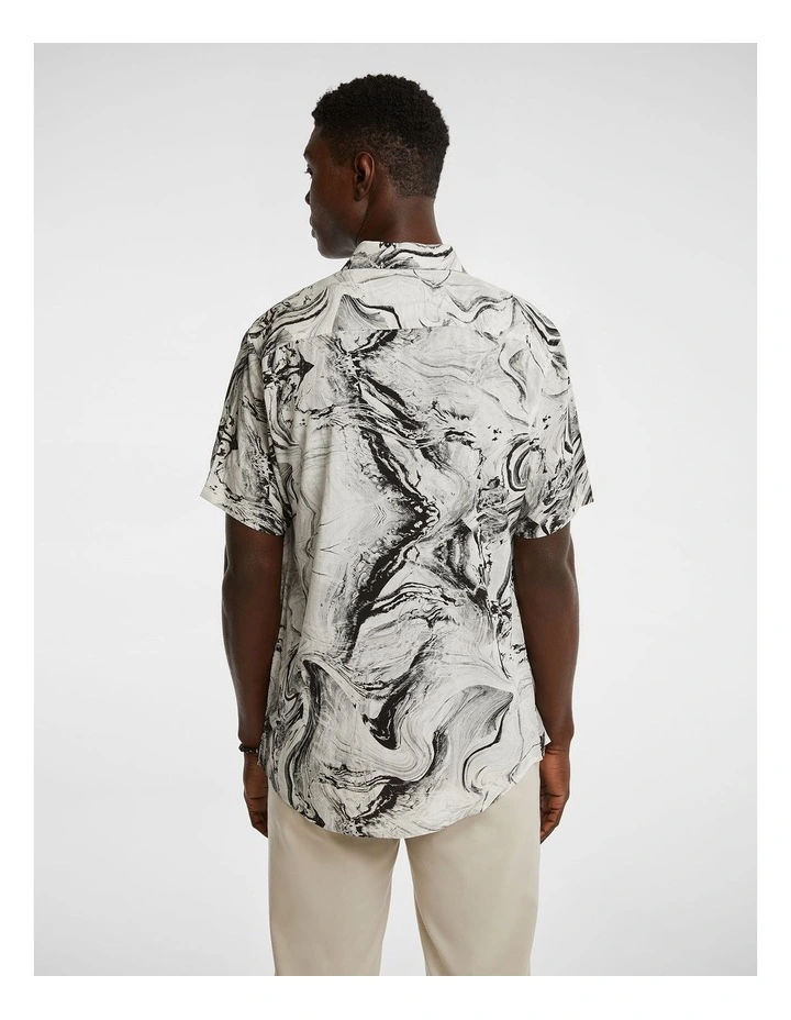 Ether Print Shirt in Black