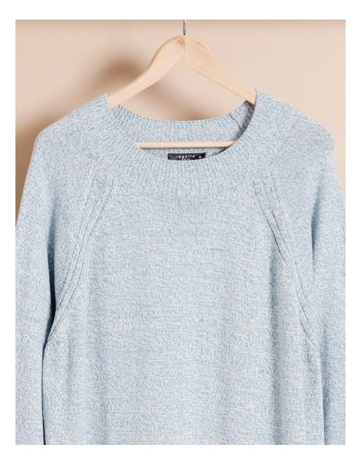 Wardrobe Staple 3/4 Sleeve Tee in Blue/White Dash Print