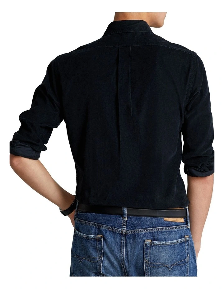 Classic Fit Corduroy Shirt in Black