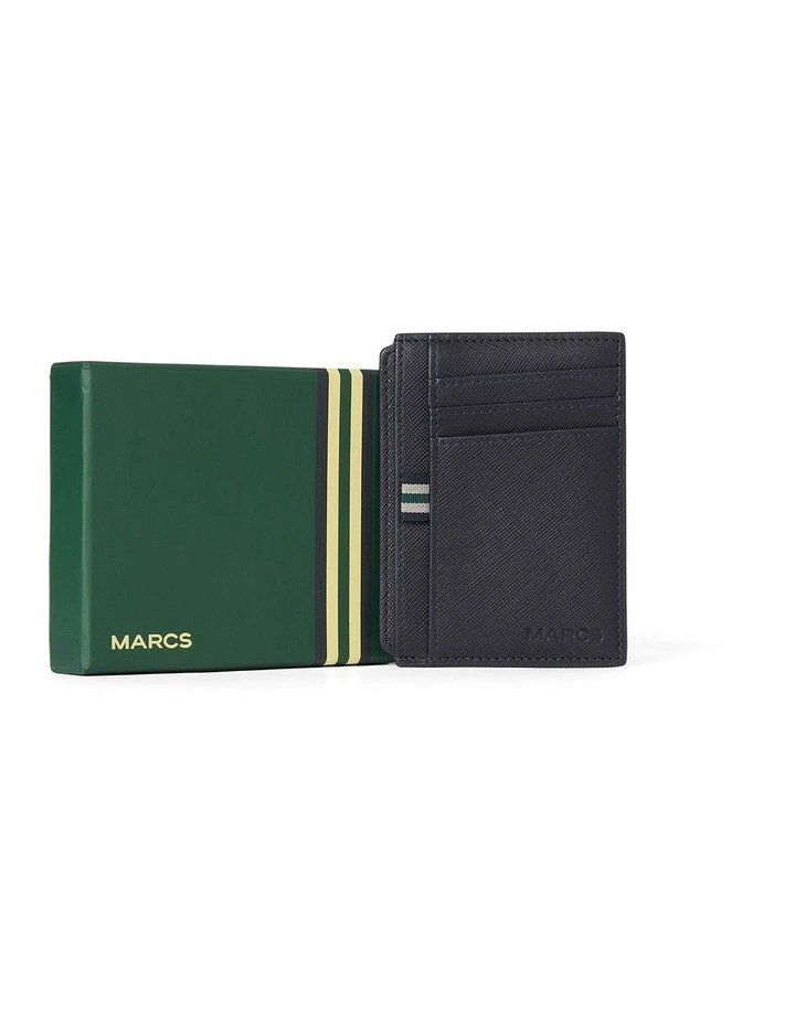 Hudson Leather Card Holder in Navy