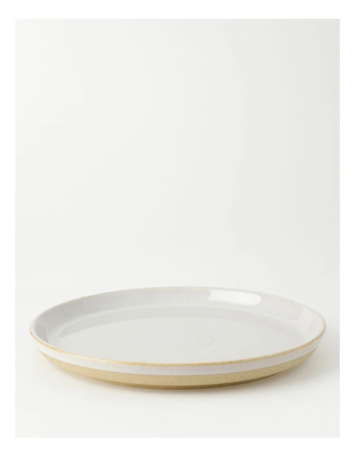 Esperance Wiped Edge Dinner Plate in White/Sand