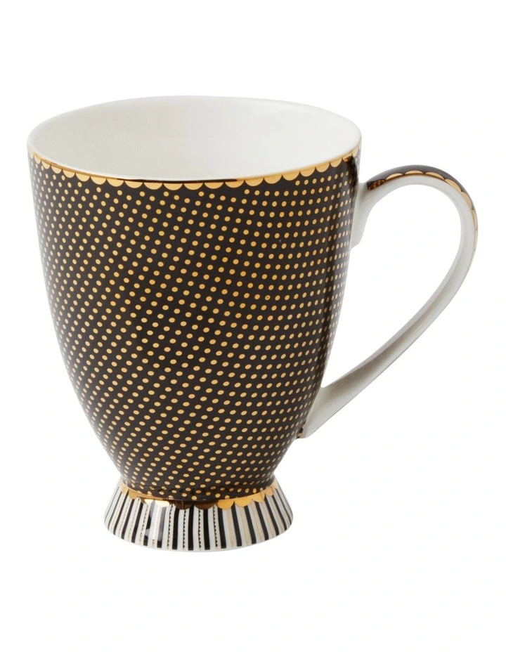 Teas & C's Regency Footed Mug 300ml Gift Boxed in Black