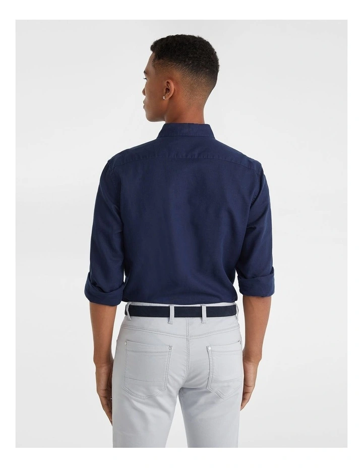 West Hampton Pure Linen Shirt Navy
