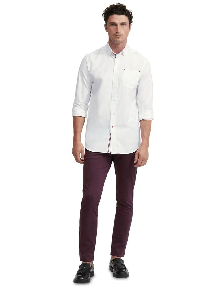 Stratton Oxford Weave Cotton Shirt in White