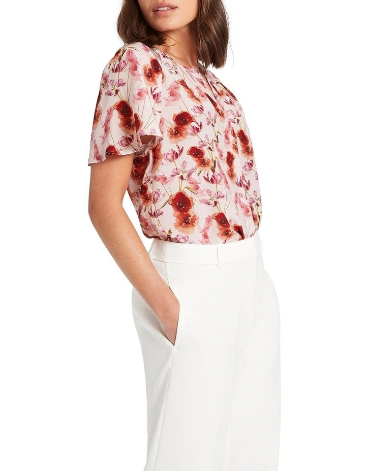 Jaye Silk Top in Pink Multi
