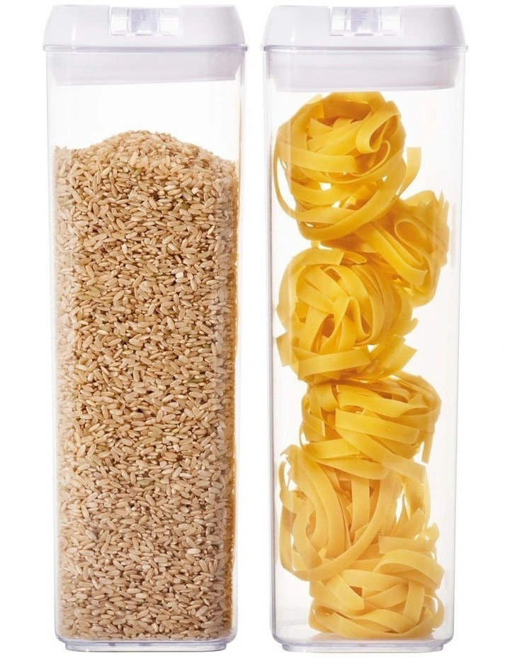Airtight Food Canister 1900ml Set of 2 in White