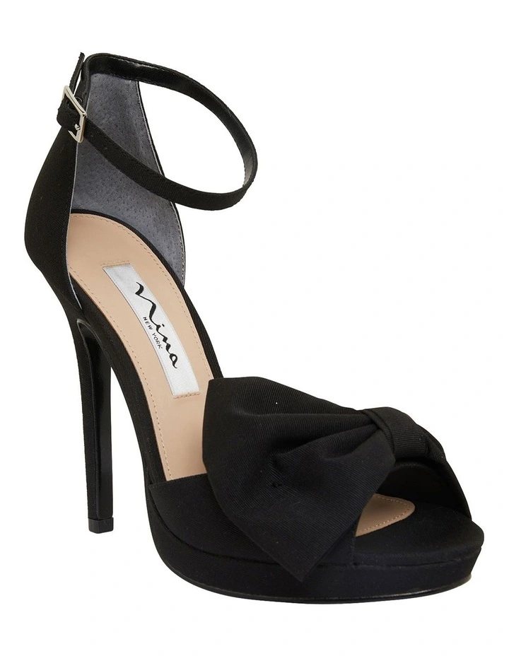 Flosie Black Faille Sandals