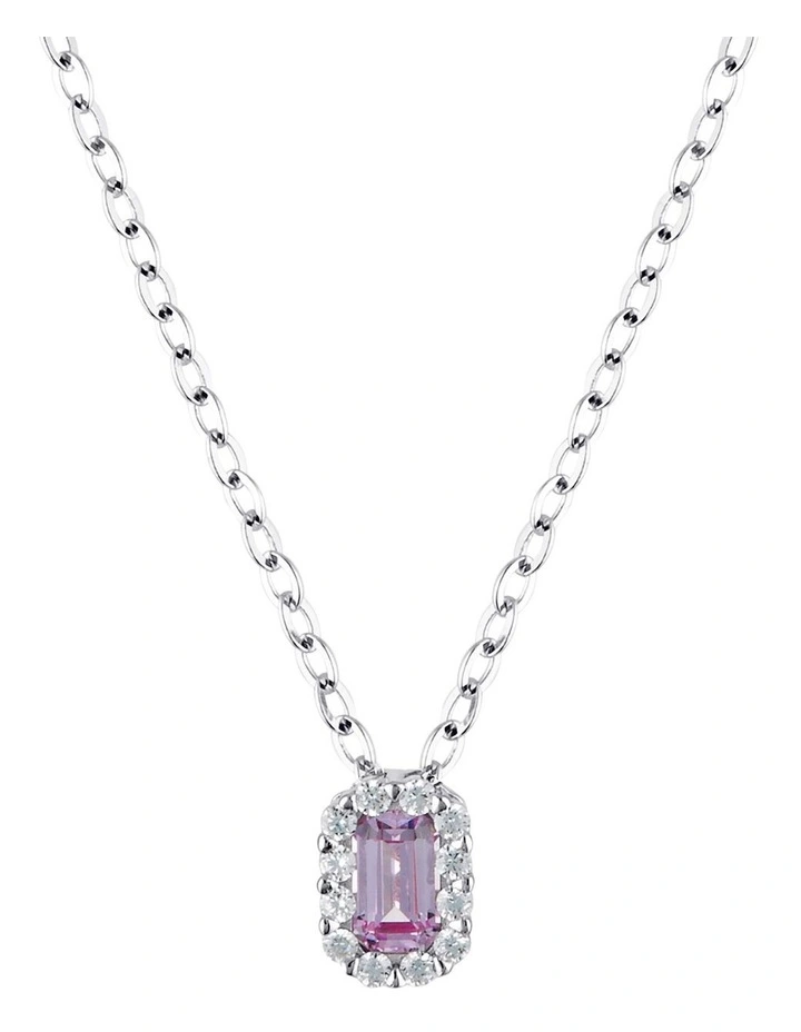 Paris Pink Sapphire Pendant Silver Necklace