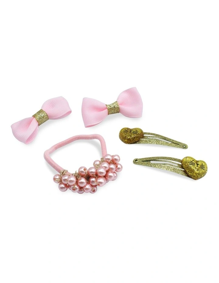 Hairclip and Haritie Set in Pink