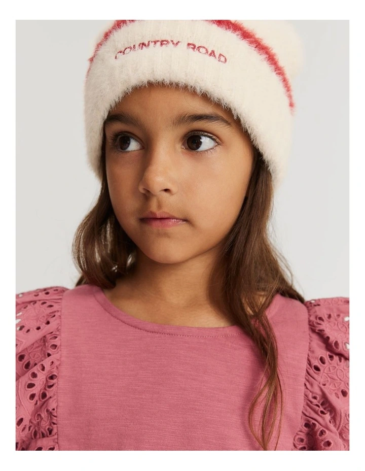 Fluffy Knit Beanie in Parchment