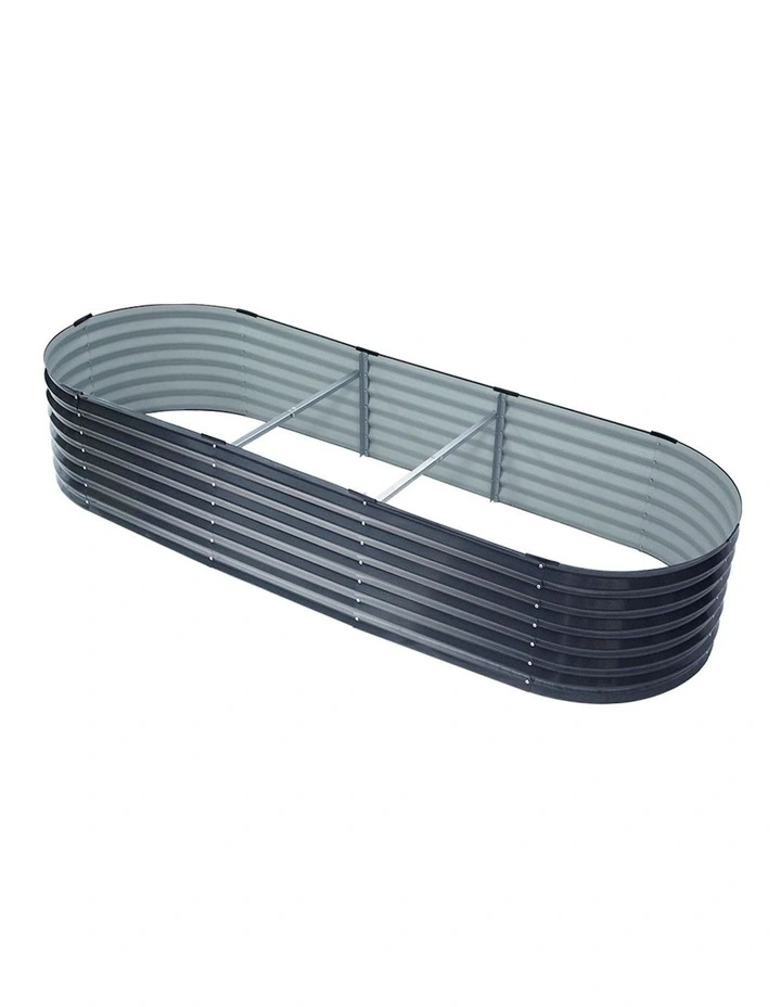 Galvanised Garden Bed Planter Box 240X80X42cm in Aluminium Grey