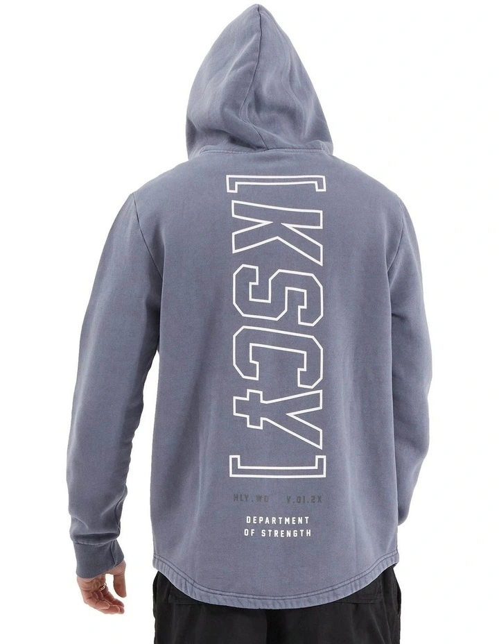 Department Hooded Dual Curved Sweater in Grey