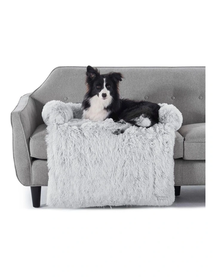 Sofa Protector Calming Dog Bed in Arctic White