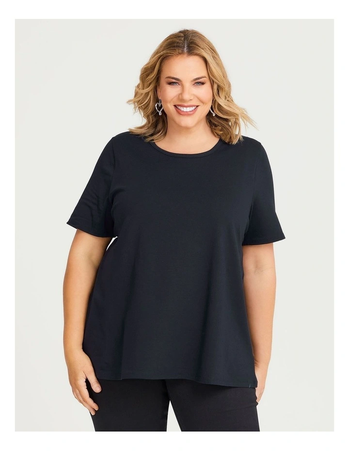 Organic Swing Short Sleeve Tee in Navy