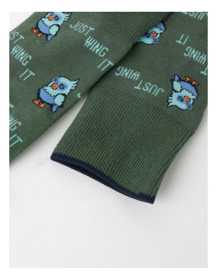 Just Wing It Socks in Green
