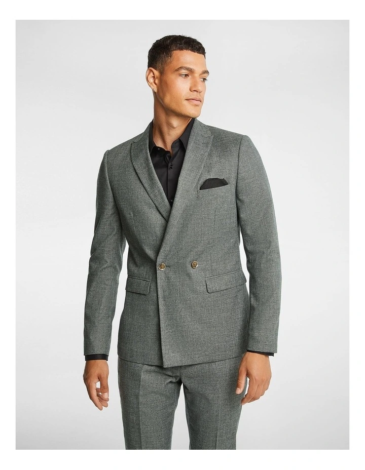Volante Double Breasted Suit Jacket in Forest