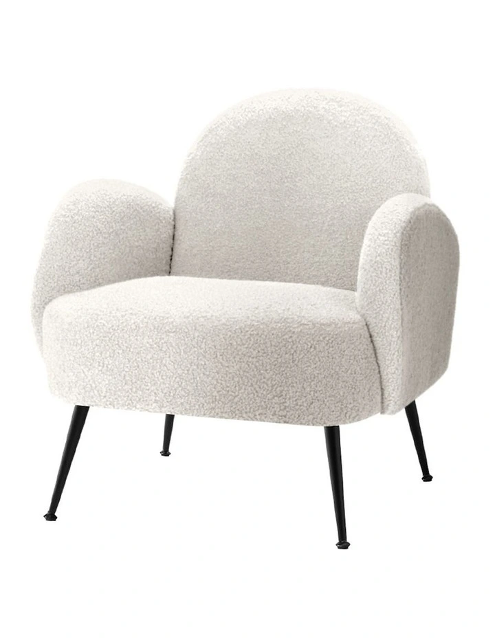 Sherpa Boucle Lounge Hanes Armchairs in White