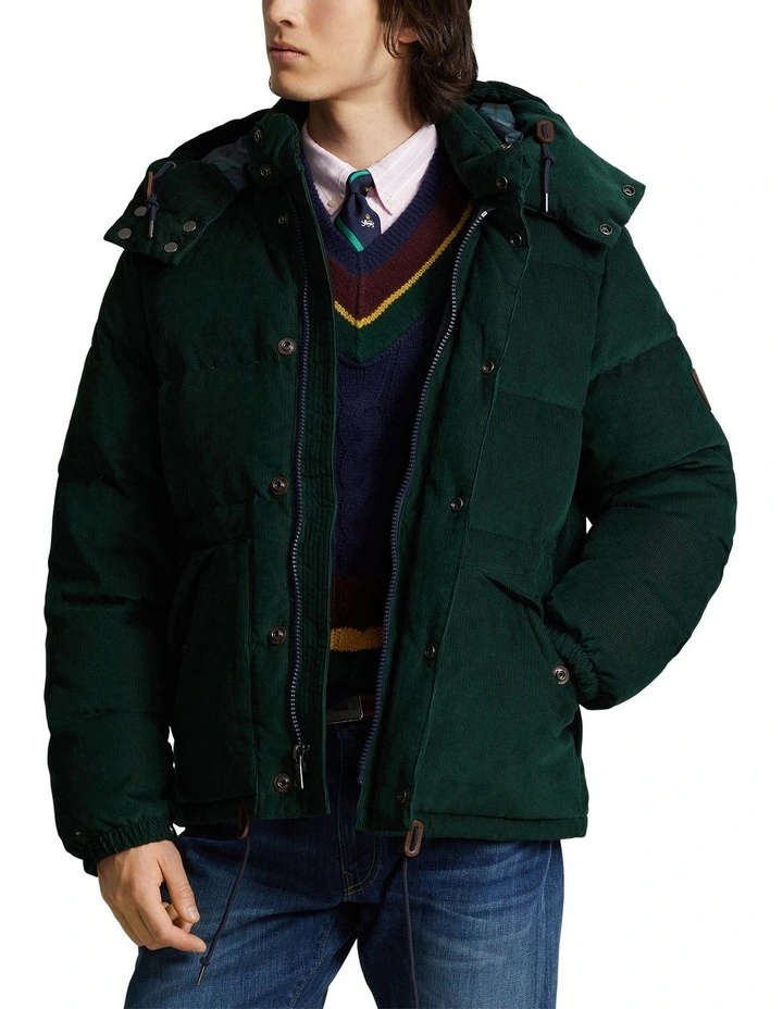 The Wainwright Corduroy Down Jacket in Green