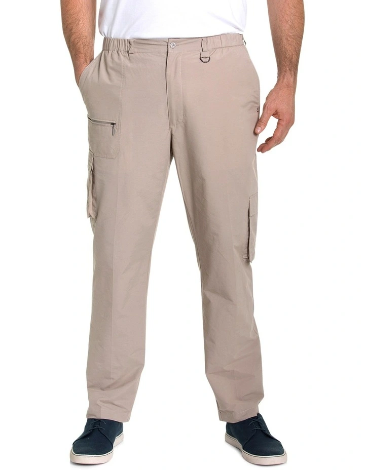 Woodbury Elasticated Waistband Cargo Pant in Taupe