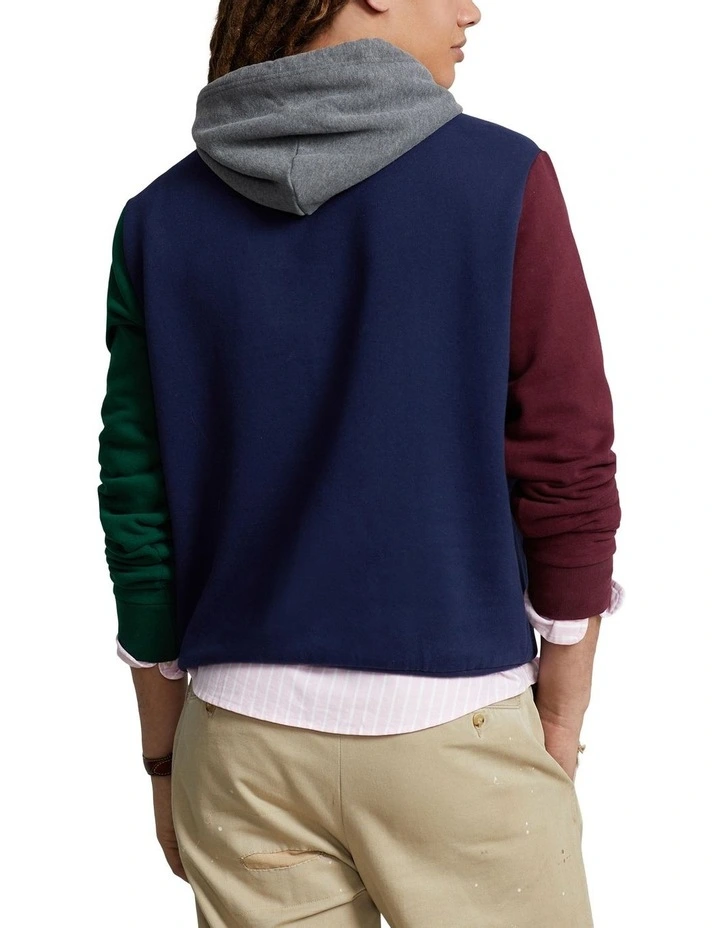 The Color-Blocked Hoodie in Blue