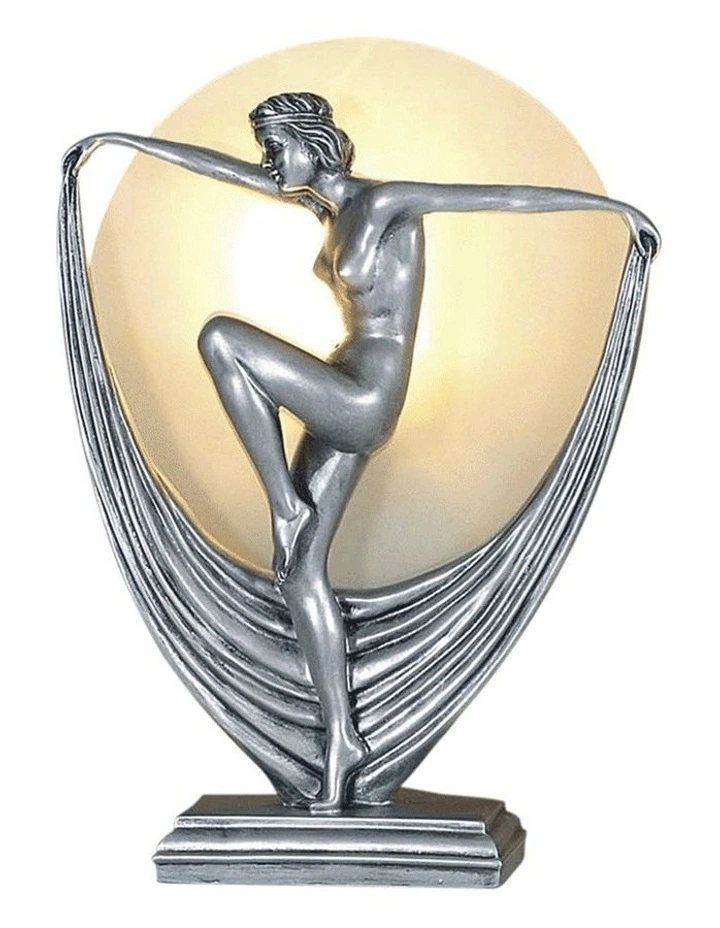 Mia Art Deco Table Lamp Pewter