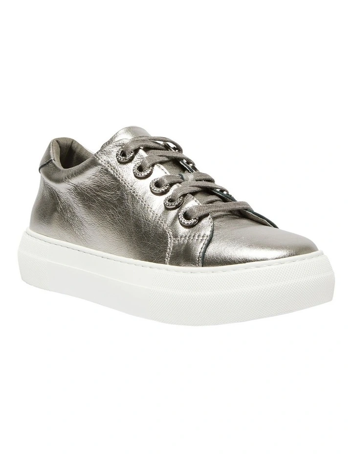 Prisila Leather Sneakers in Silver