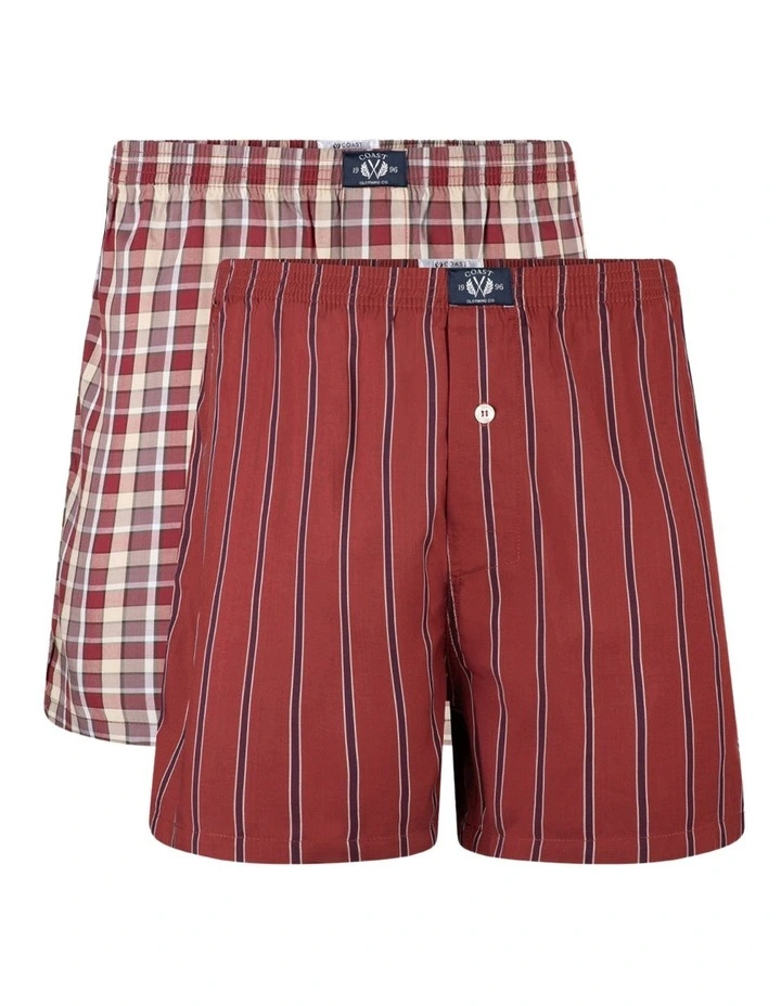 Bamboo Boxers 2 Pack in Red