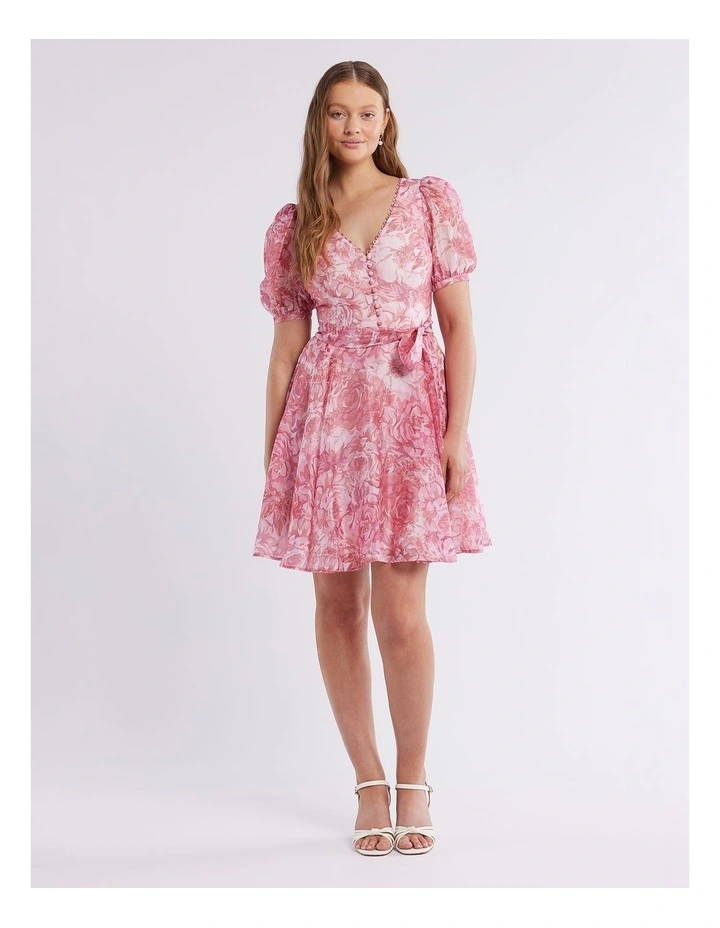 Serenity Rose Mini Dress in Pink