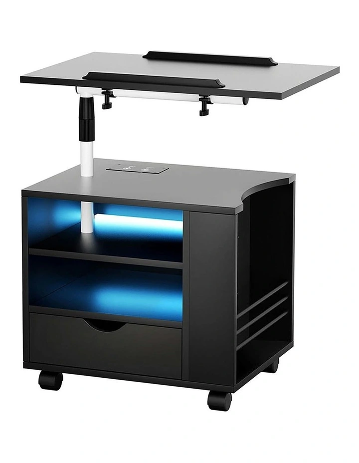 Bedside Table Charging Usb Ports Led in Tala Black