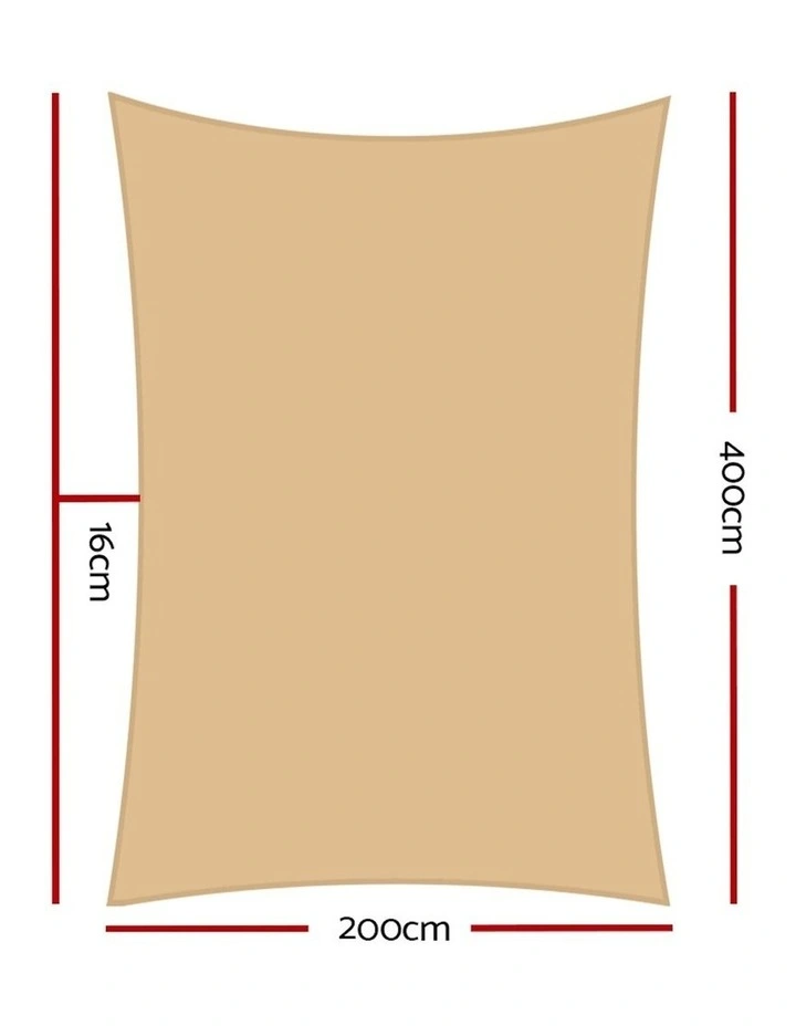 Sun Shade Sail Cloth Rectangle Canopy 2x4m