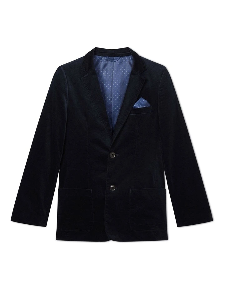 Youth Fit Wale Cord Blazer in Navy