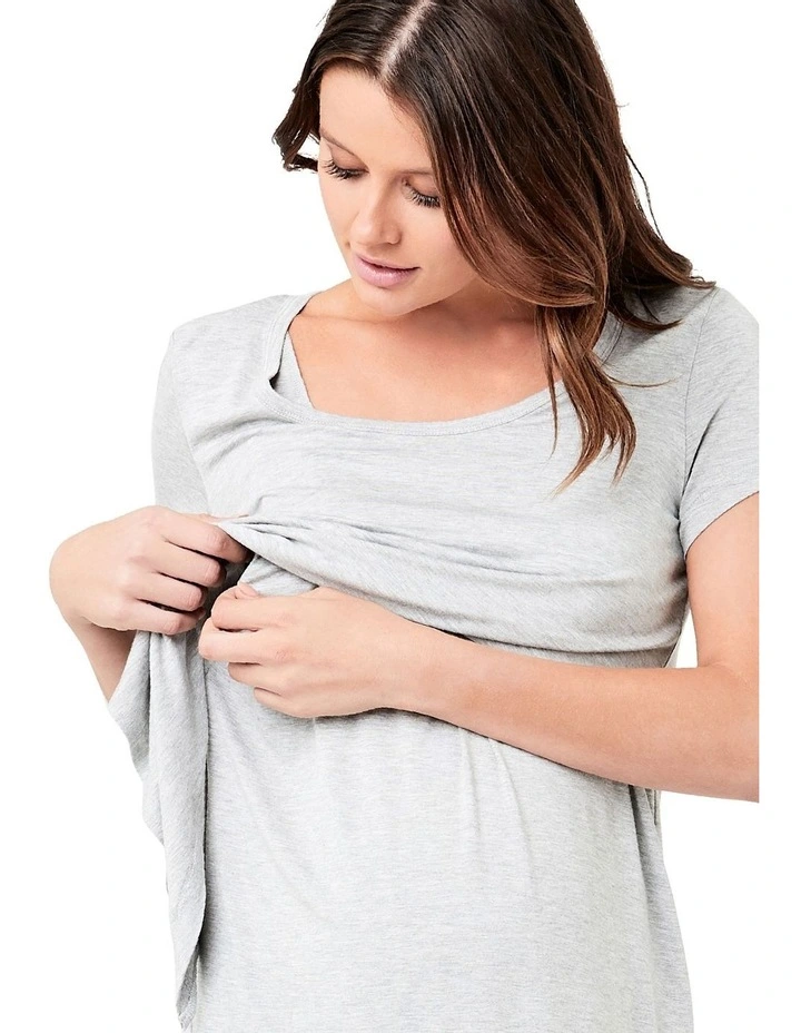 Lara Nursing Tee in Silver Marle