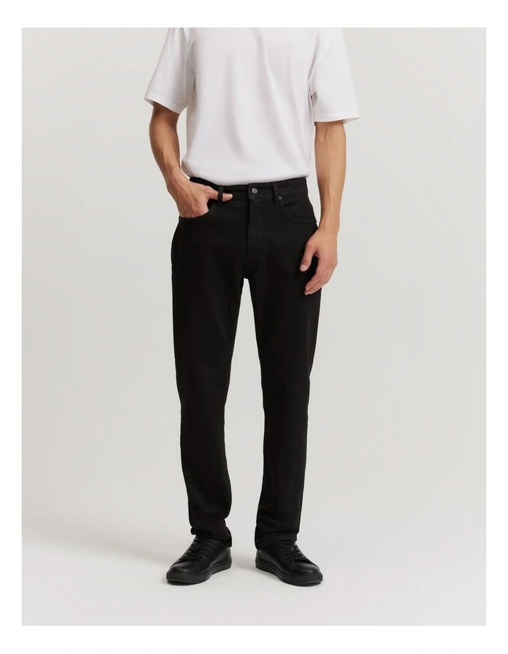 Straight Fit Denim Jeans in Black