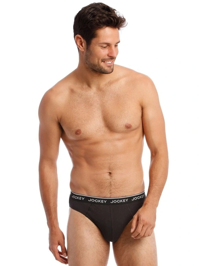 Cotton Briefs 4 Pack in Black/Grey