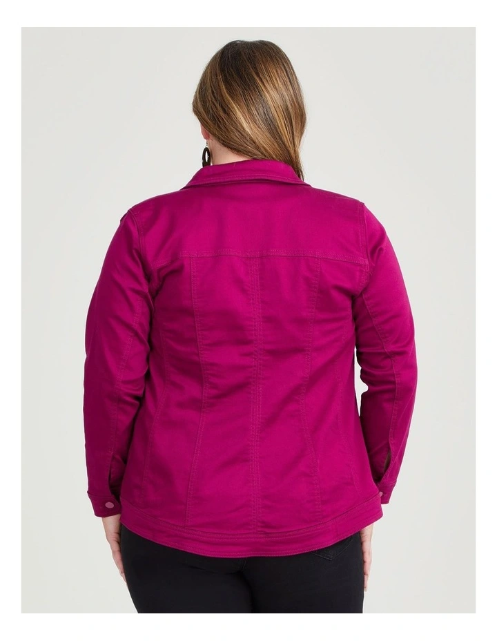 Coloured Best Fit Denim Jacket in Boysenberry